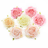 5Pcs Artificial Silk Roses Heads Wedding Christmas Wreath Accessories
