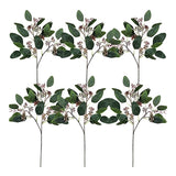 Artificial Green Leaves Tree Branches Christmas Fruit Silk