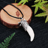 Wolf Head Artificial Ivory Necklace Pendant Key Ring