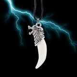 Wolf Head Artificial Ivory Necklace Pendant Key Ring