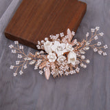 Bridal Hair Accessories Set - Pearls Combs, Rhinestone Headpieces