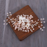 Bridal Hair Accessories Set - Pearls Combs, Rhinestone Headpieces