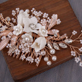 Bridal Hair Accessories Set - Pearls Combs, Rhinestone Headpieces