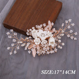 Bridal Hair Accessories Set - Pearls Combs, Rhinestone Headpieces