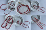 Red Coral Beaded Necklace Sea Bamboo Round Square Irregular Shape Beads