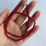 Red Coral Beaded Necklace Sea Bamboo Round Square Irregular Shape Beads