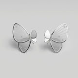 3D Butterfly Stud Earrings 925 Silver Ear Studs for Women