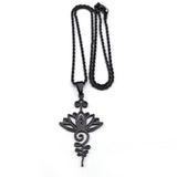 Lotus Flower Pendant Necklace Stainless Steel Yoga Chakra Necklaces