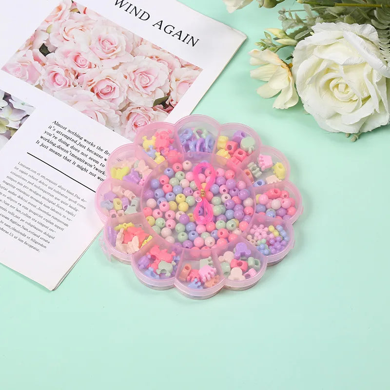 Rainbow Beads Kit DIY Bracelet Necklace Jewelry Making Kids Toys