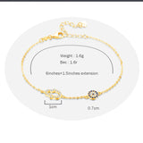 Arzirona Evil Eye Bracelet Hamsa Hand Charm 925 Sterling Silver