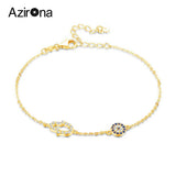 Arzirona Evil Eye Bracelet Hamsa Hand Charm 925 Sterling Silver