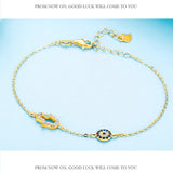 Arzirona Evil Eye Bracelet Hamsa Hand Charm 925 Sterling Silver