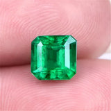Square Green Beads - Lab-Created Green Gemstone
