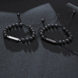 Men's Ashes Bar Bracelet Volcanic Rock Beaded Adjustable