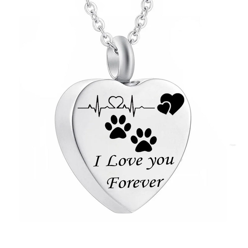 Pet Dog Memorial Pendant Round Necklace Cremation Urn