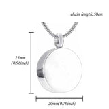 Pet Dog Memorial Pendant Round Necklace Cremation Urn
