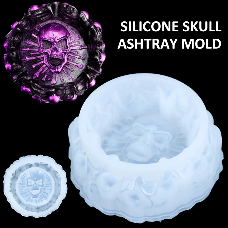 Skull Ashtray Silicone Mold for Epoxy Resin Casting