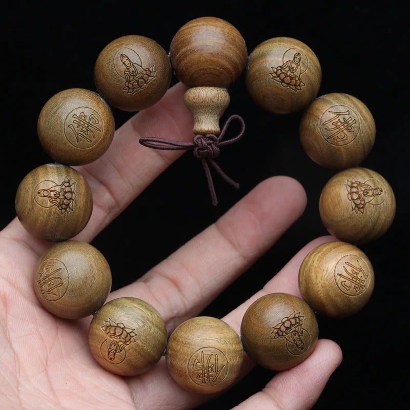 Men's Green Sandalwood Buddhist Rosary Beads
