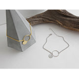 925 Silver Double Round Anklet Geometric Charm Jewelry