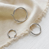 925 Silver Hollow Round Hoop Earrings Circle Shape