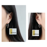 925 Silver Hollow Round Hoop Earrings Circle Shape