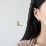 925 Silver Hollow Round Hoop Earrings Circle Shape