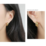 18K Multi-layer Three Circles Hoop Earrings 925 Sterling Silver INS Female Gift