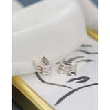 18K Multi-layer Three Circles Hoop Earrings 925 Sterling Silver INS Female Gift