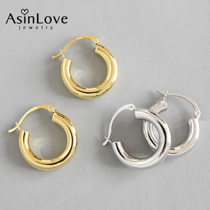 925 Silver Minimalism Hoop Earrings for Women