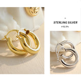 925 Silver Minimalism Hoop Earrings for Women