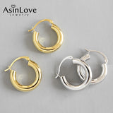 925 Silver Minimalism Hoop Earrings for Women