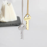Key Pendant Necklace 925 Sterling Silver Collarbone Necklaces Women Fine Jewelry