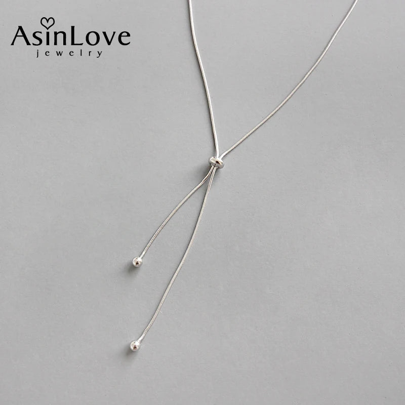 925 Silver Adjustable Snake Bone Necklace for Women Wedding Engagement