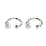 925 Sterling Silver Shell Pearl Small Clip Earrings Personality All Match