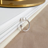 925 Sterling Silver Shell Pearl Small Clip Earrings Personality All Match