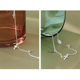 925 Sterling Silver Cross Pendant Anklet Bracelet for Women Girls