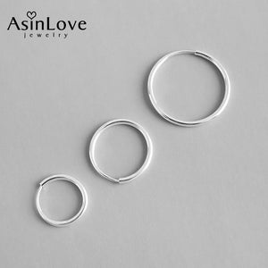 925 Silver Circle Round Hoops Earrings for Women