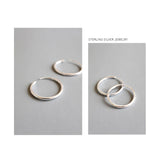 925 Silver Circle Round Hoops Earrings for Women