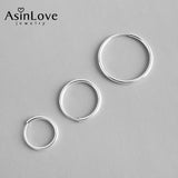 925 Silver Circle Round Hoops Earrings for Women