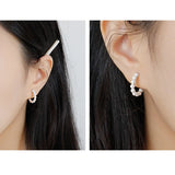 925 Silver Geometric Circle Shell Bead Earrings Drop Jewelry Women Gift