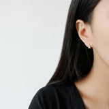 925 Silver CZ Hoop Earrings Women