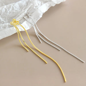 925 Silver Tassel Drop Earrings for Women Fine Jewelry