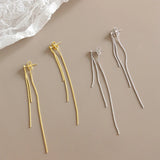 925 Silver Tassel Drop Earrings for Women Fine Jewelry