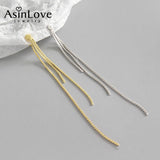925 Silver Tassel Drop Earrings for Women Fine Jewelry