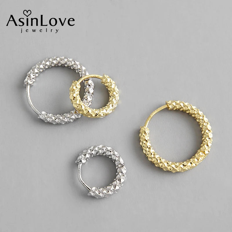 925 Silver Star Hoop Earrings Women's Jewelry Gift idea