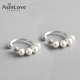 925 Silver Mother of Pearl Ear Clip Earrings Dainty Fine Jewelry