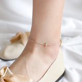 925 Sterling Silver Cross Anklet for Women