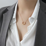 Silver Concave-convex Half Circle Pendant Necklace 925 Sterling Silver