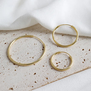 Minimalist 18K Geometry Circular Hoop 925 Sterling Silver Earrings