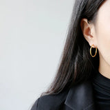Minimalist 18K Geometry Circular Hoop 925 Sterling Silver Earrings